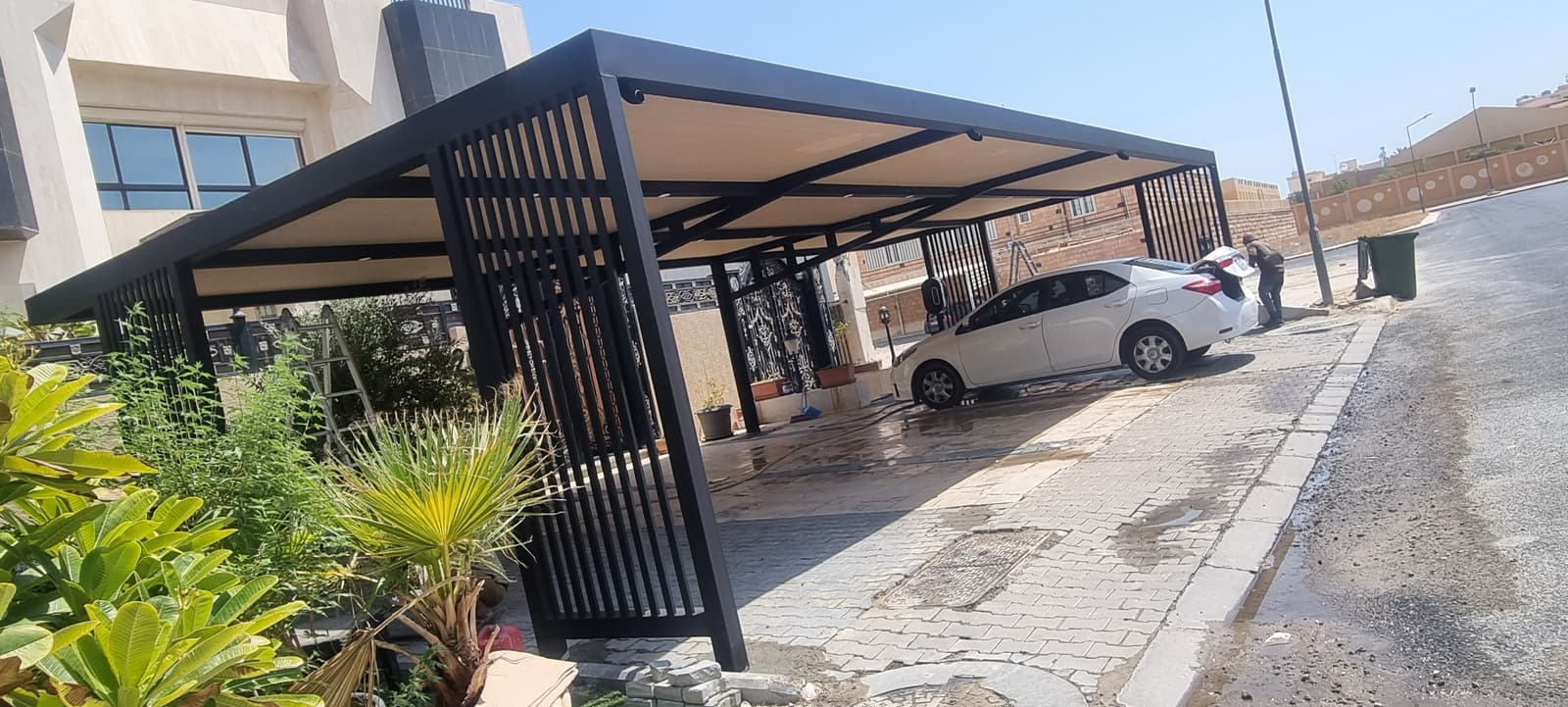 حداد مظلات خشبي كيرلي كسباني مظلات غرف ديوانية