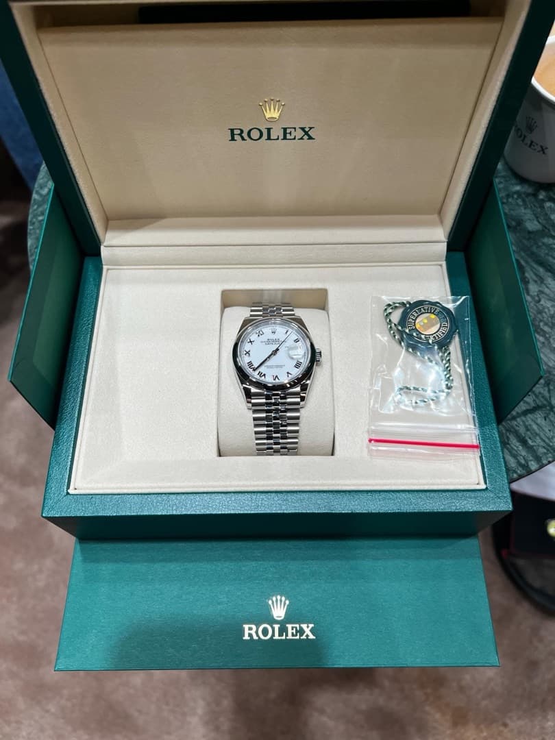 Rolex Datejust 36mm Jubilee Bracelet Purchased March 2025 Complete with Warranty Tag and Paper